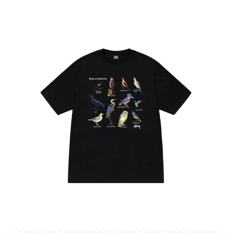 US$ 57.79 - STUSSY BIRD PRINT TEE BLACK - www.ksastreetwear.com