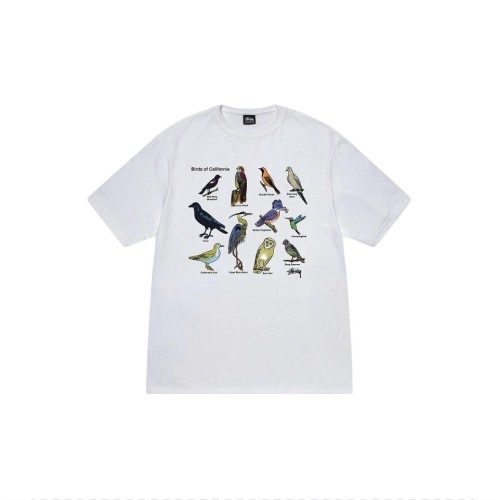 STUSSY BIRD PRINT TEE WHITE