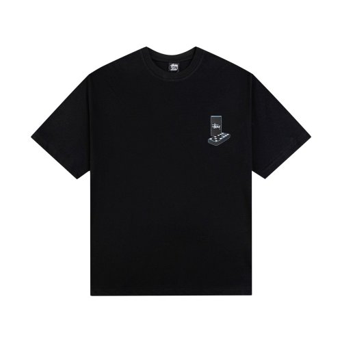STUSSY DOMINO'S PRINT TEE BLACK