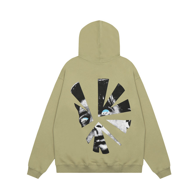 Travis Scott Human Face Print Hoodie Green