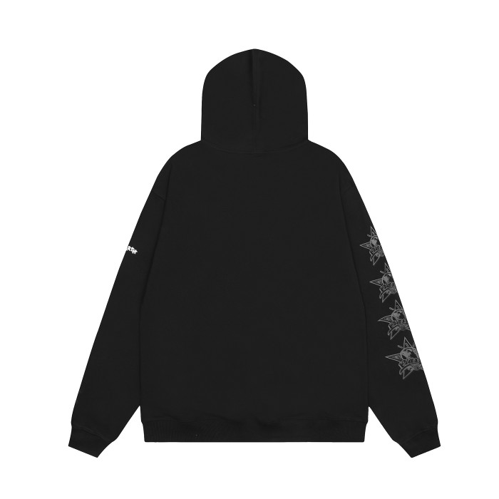 Travis Scott Cartoon Skeleton Print Hoodie Black