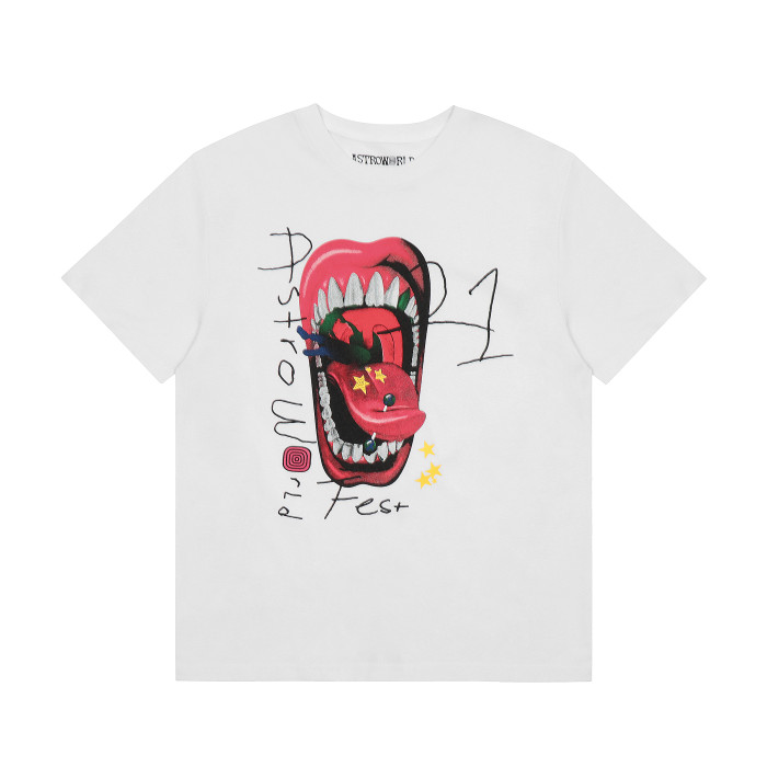 Travis Scott Mouth Print T shirt White