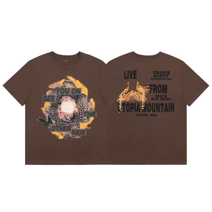Travis Scott Utopia Live Print T shirt Coffee