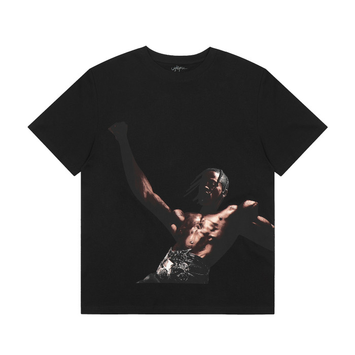 Travis Scott Muscular Hunk Print T shirt Black