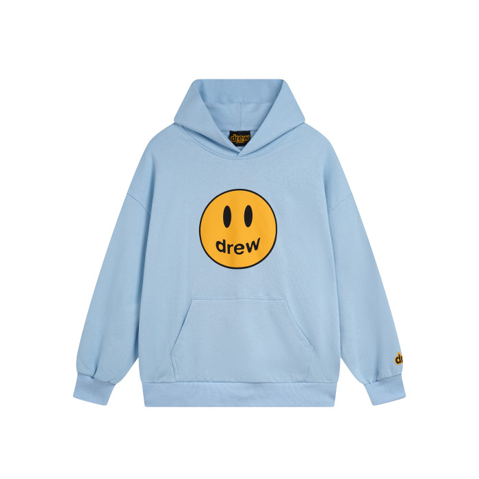 Drew House Smiley Face Series Mascot Navy Smiley Face Hooded Fleece Sweatshirt Winter Unisex Navy Blue
