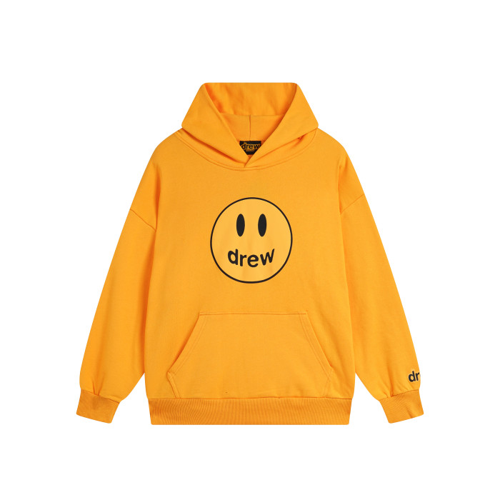 Drew House Smiley Face Series Mascot Navy Smiley Face Hooded Fleece Sweatshirt Winter Unisex Navy Blue
