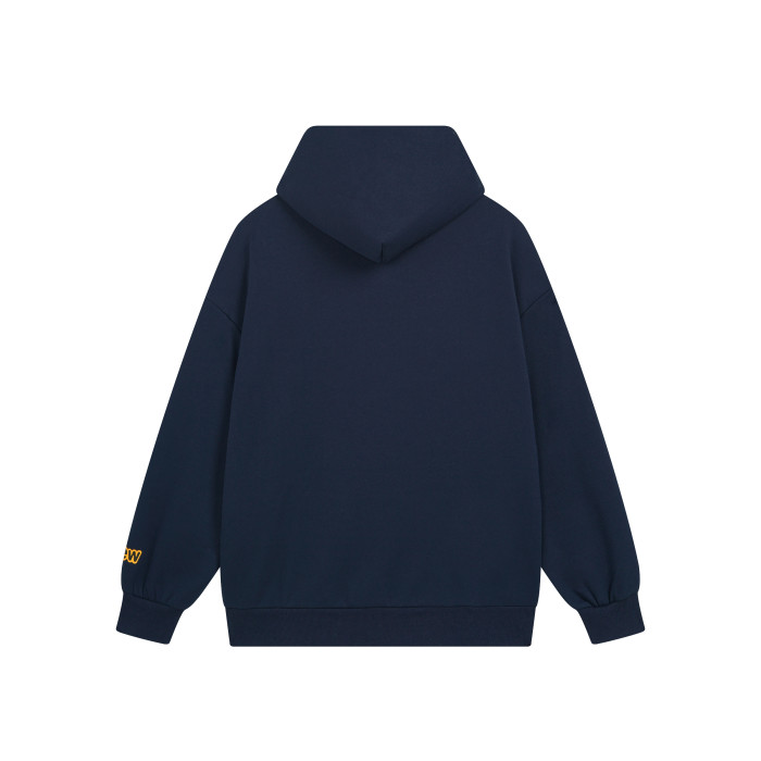 Drew House Smiley Face Series Mascot Navy Smiley Face Hooded Fleece Sweatshirt Winter Unisex Navy Blue