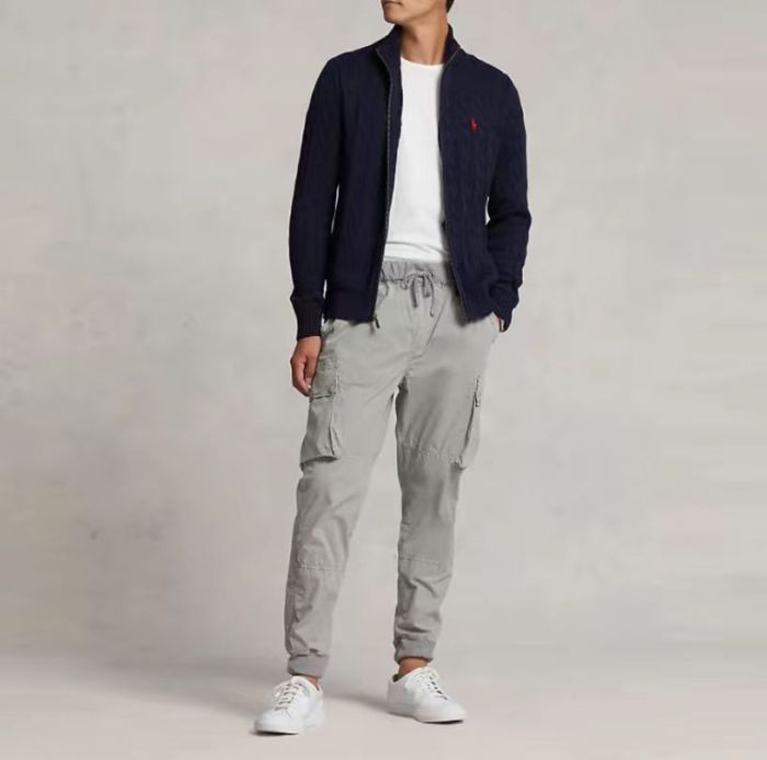 Polo Ralph Lauren SS22 solid color casual micro-label embroidered half-zip sweater men's navy blue