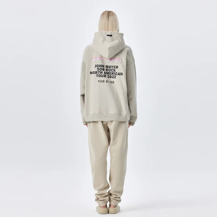 FOG FEAR OF GOD mainline band hoodie casual oversize sweatshirt Sand color