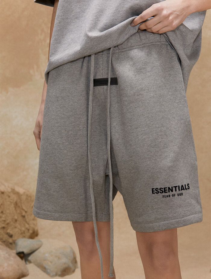 FEAR OF GOD ESSENTIALS Double stitched small label flocking shorts