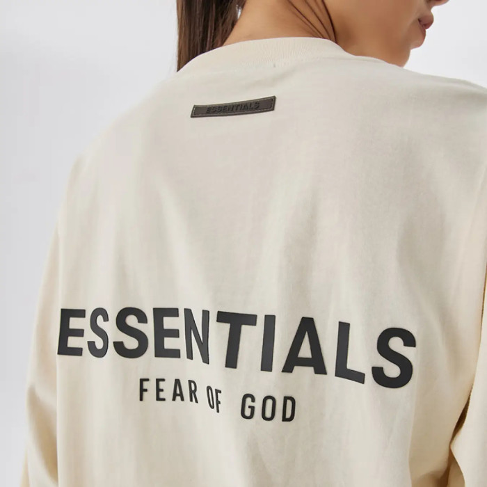 FOG FEAR OF GOD 21 ESSENTIALS Casual Retro Bottoming Shirt Multi-line Long Sleeve beige
