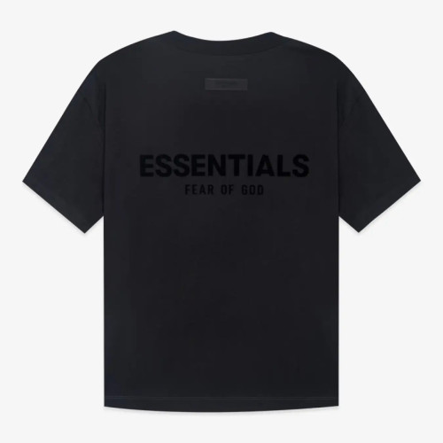 FOG FEAR OF GOD 22 multi-stitched back double row flocking ESSENTIALS letter T-shirt  black