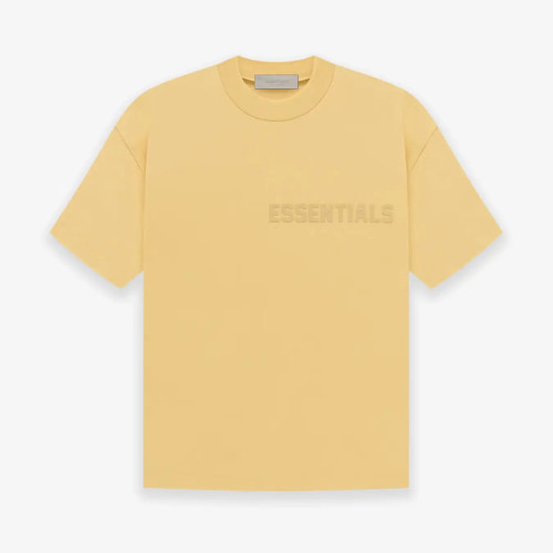 FOG FEAR OF GOD 23 ESSENTIALS double line single row printed T-shirt Goose yellow