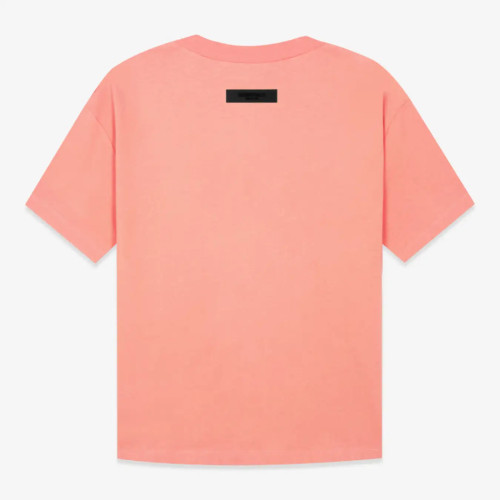 FOG FEAR OF GOD 22 ESSENTIALS double line single row flocking loose T-shirt coral red