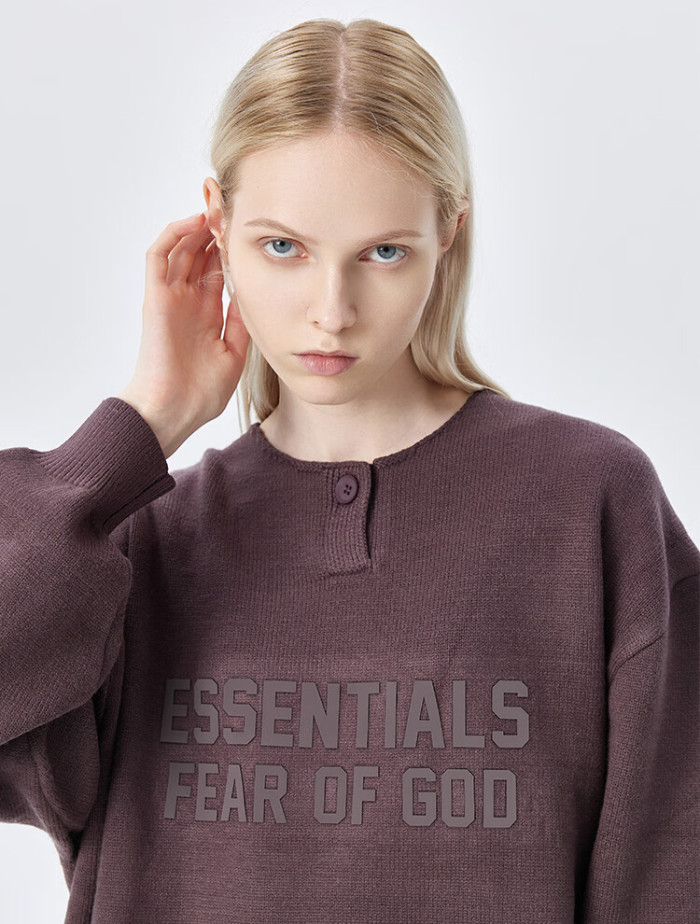 FOG FEAR OF GOD ESSENTIALS 23 Multi-stitch henley neck sweater
