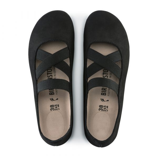 Birkenstock Santa Ana Black Nubuck Flat (Narrow)