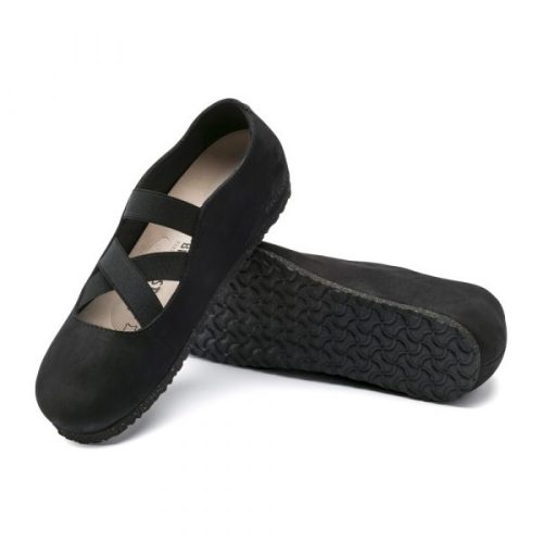 Birkenstock Santa Ana Black Nubuck Flat (Narrow)