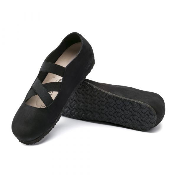Birkenstock Santa Ana Black Nubuck Flat (Narrow)
