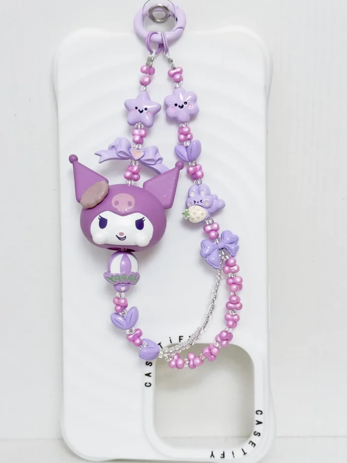 Handmade Alloy Charm Phone Strap Kuromi