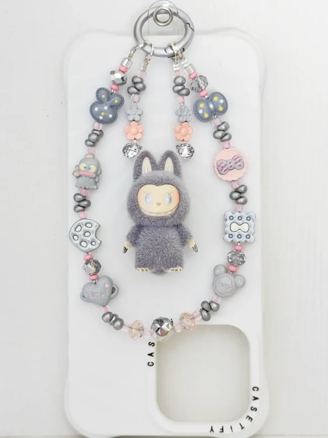 Handmade Alloy Charm Phone Strap Labubu