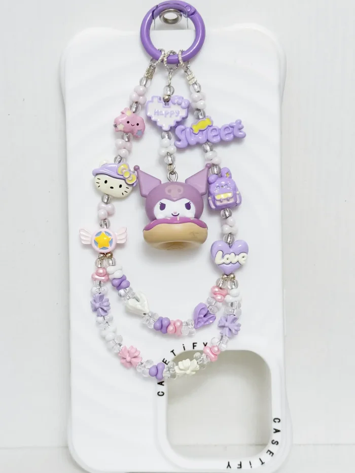 Handmade Alloy Charm Phone Strap Kuromi