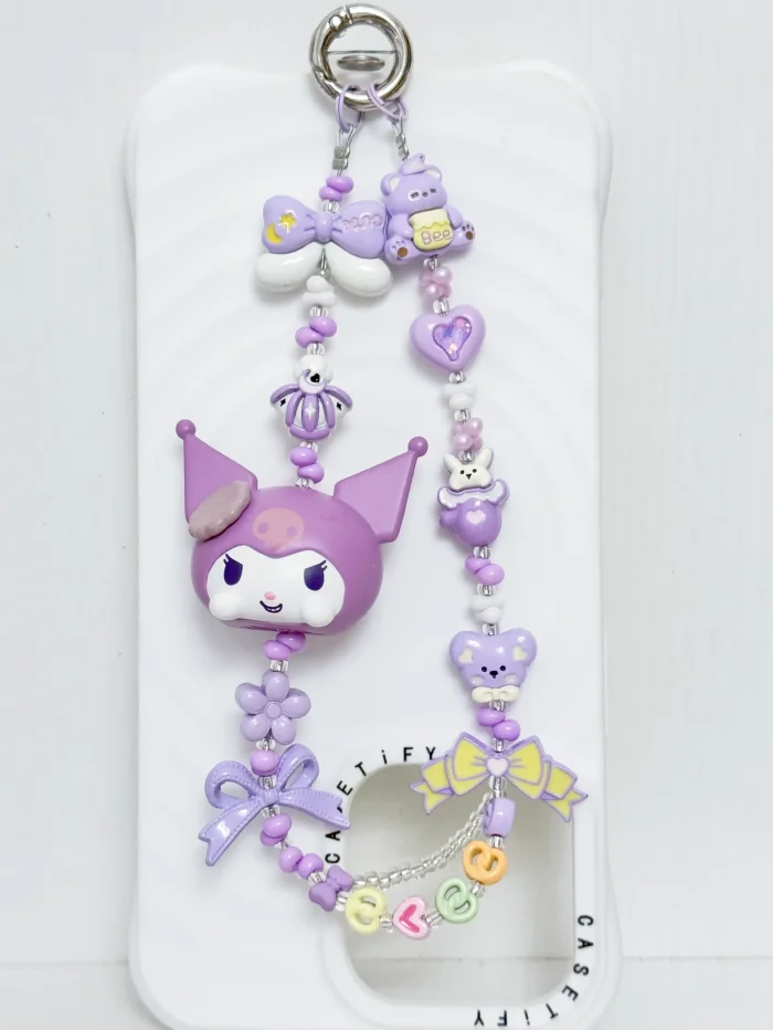 Handmade Alloy Charm Phone Strap Kuromi