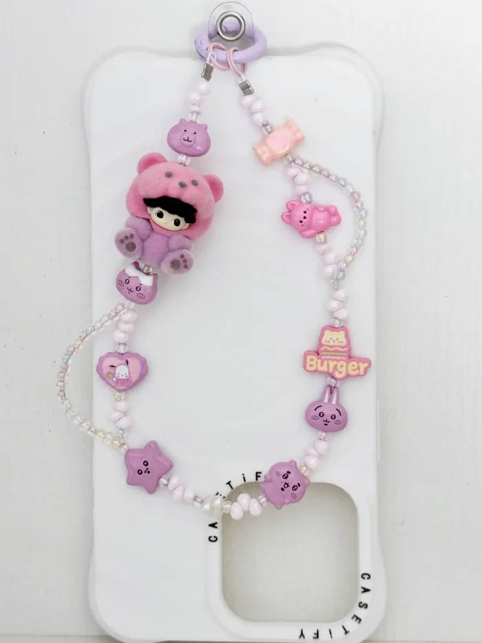 Handmade Alloy Charm Phone Strap Fuzzy Dimoo