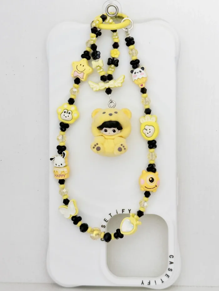 Handmade Alloy Charm Phone Strap Fuzzy Dimoo