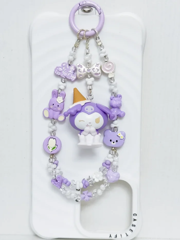 Handmade Alloy Charm Phone Strap Kuromi