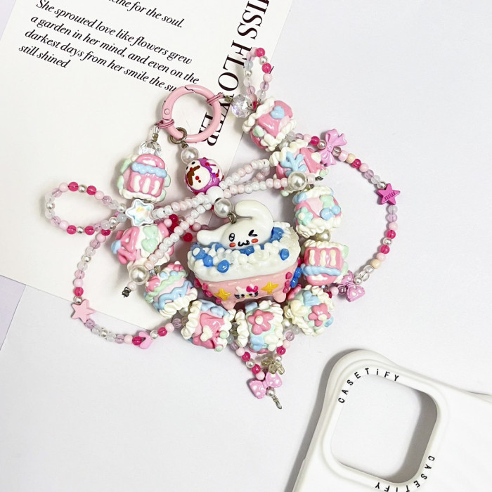 Hand Painted Beads Phone Charm Cinnamoroll