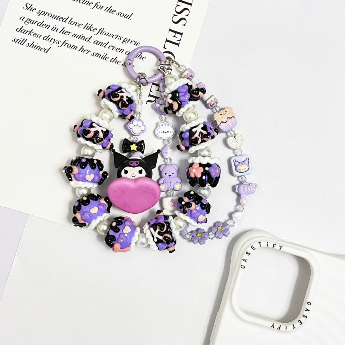 Hand Painted Beads Phone Charm Kuromi