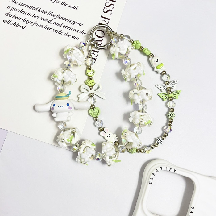 Hand Painted Beads Phone Charm Cinnamoroll