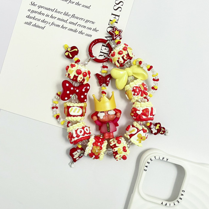 Hand Painted Beads Phone Charm Crybaby