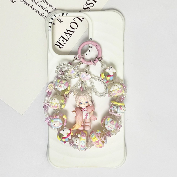 Hand Painted Beads Phone Charm Popmart Dora
