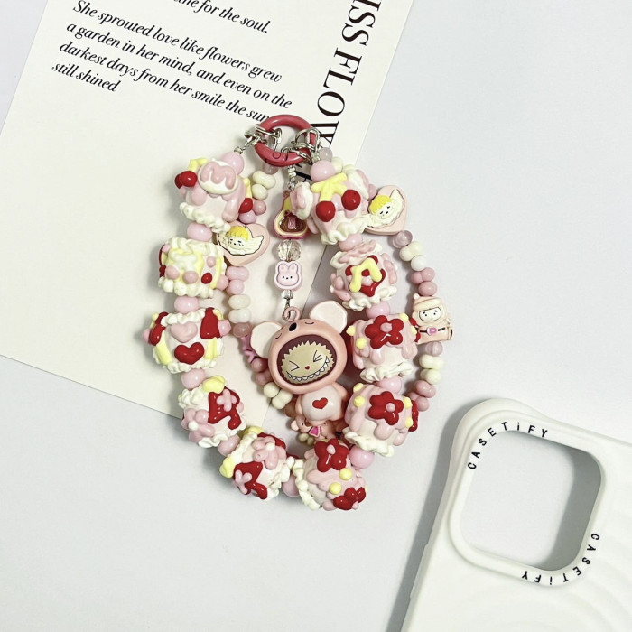 Hand Painted Beads Phone Charm Labubu