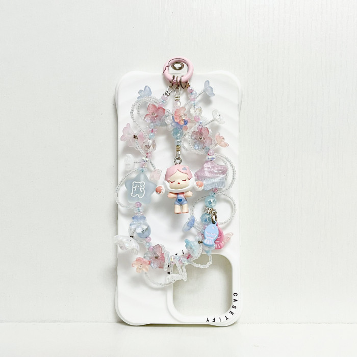 Handmade  Crystal Glass Charm Phone Strap Skullpanda