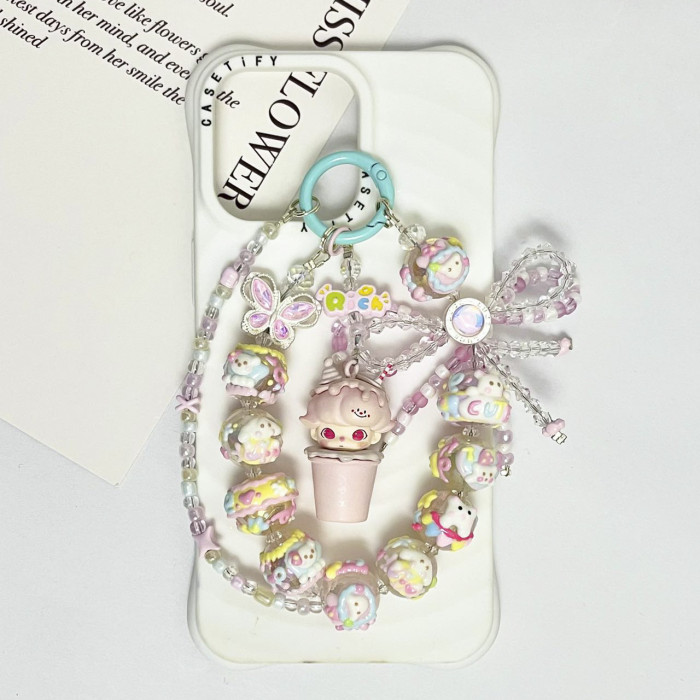 Hand Painted Beads Phone Charm Popmart Dora