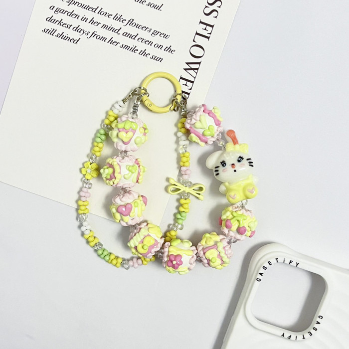 Hand Painted Beads Phone Charm Mikko