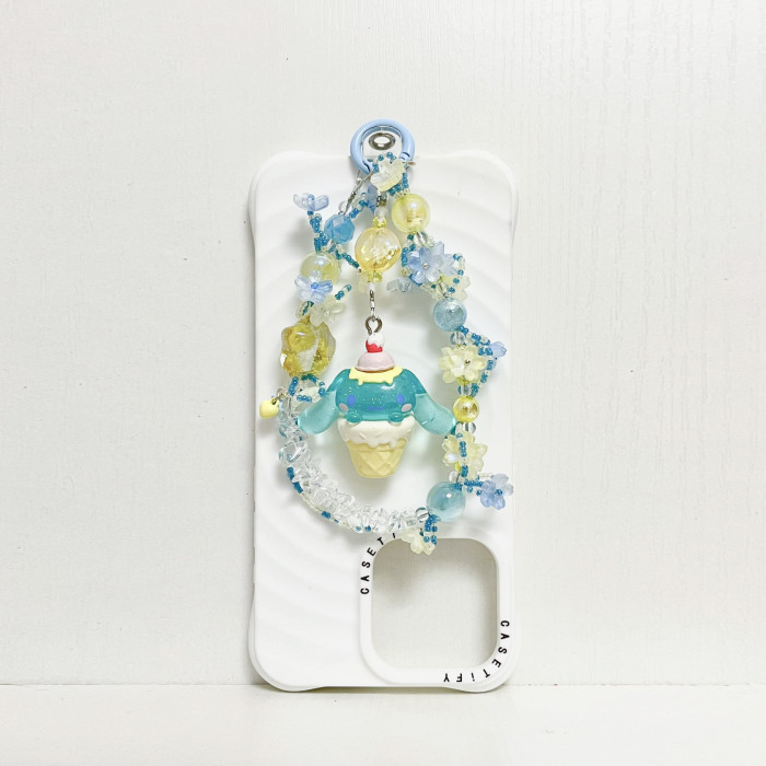 Handmade  Crystal Glass Charm Phone Strap Sanrio