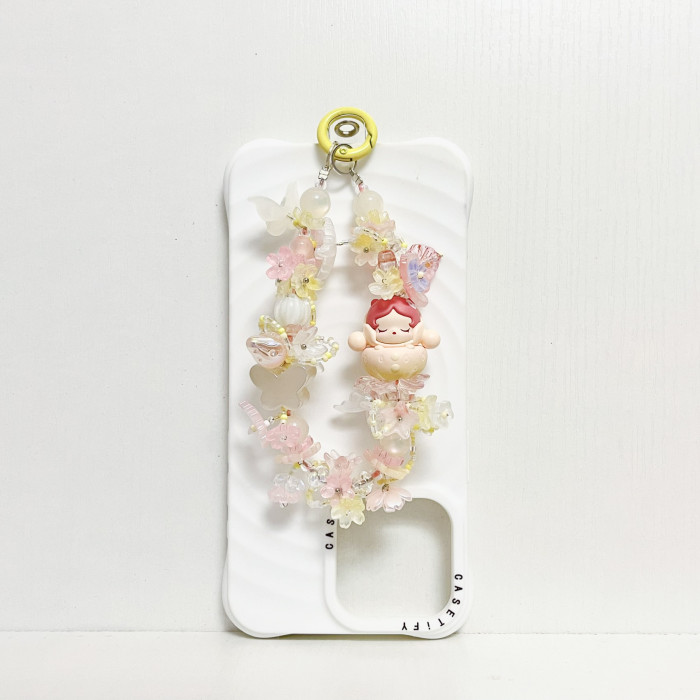 Handmade  Crystal Glass Charm Phone Strap Skullpanda