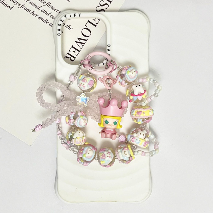 Hand Painted Beads Phone Charm Popmart Dora
