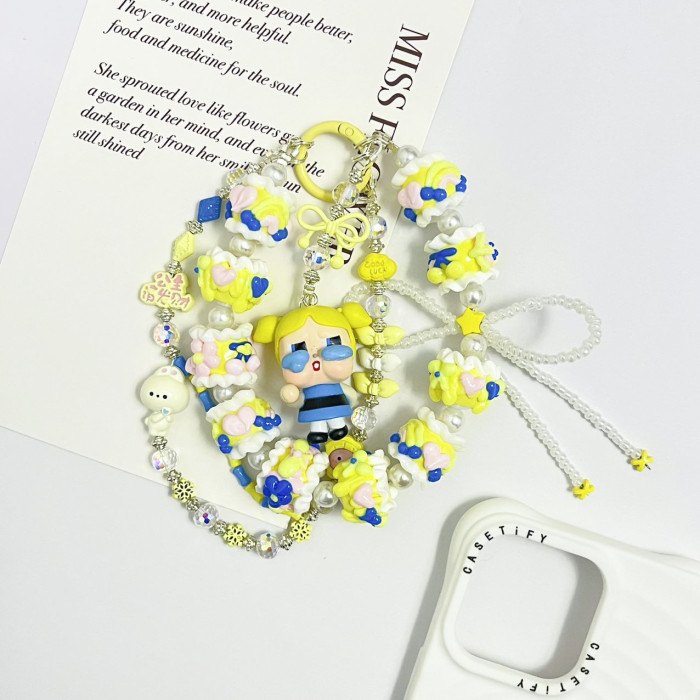 Hand Painted Beads Phone Charm Crybaby