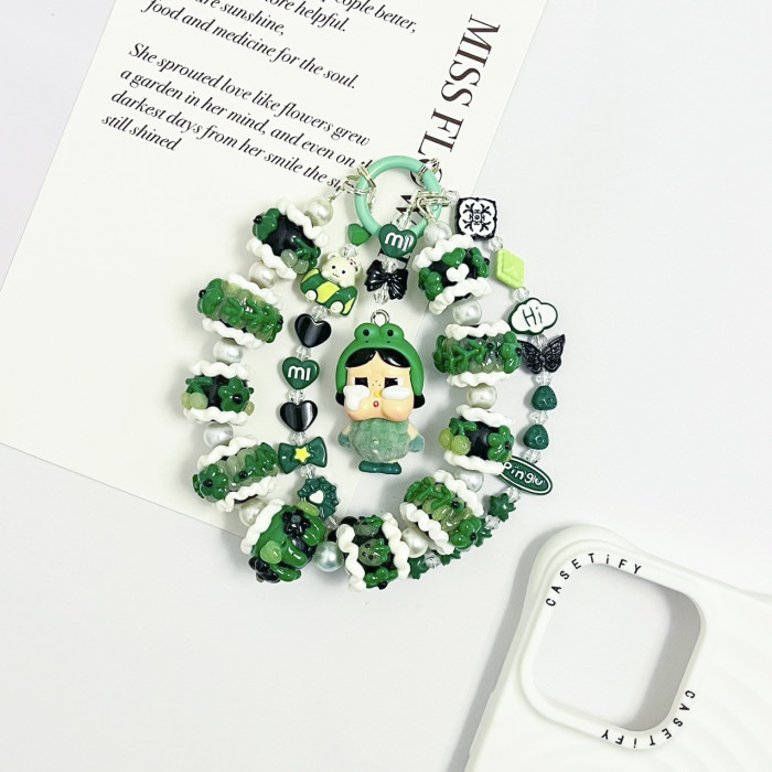 Hand Painted Beads Phone Charm Crybaby