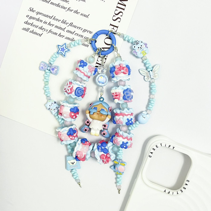 Hand Painted Beads Phone Charm Crybaby