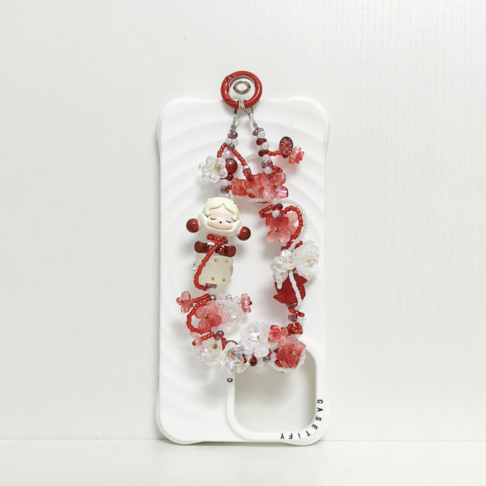 Handmade  Crystal Glass Charm Phone Strap Skullpanda