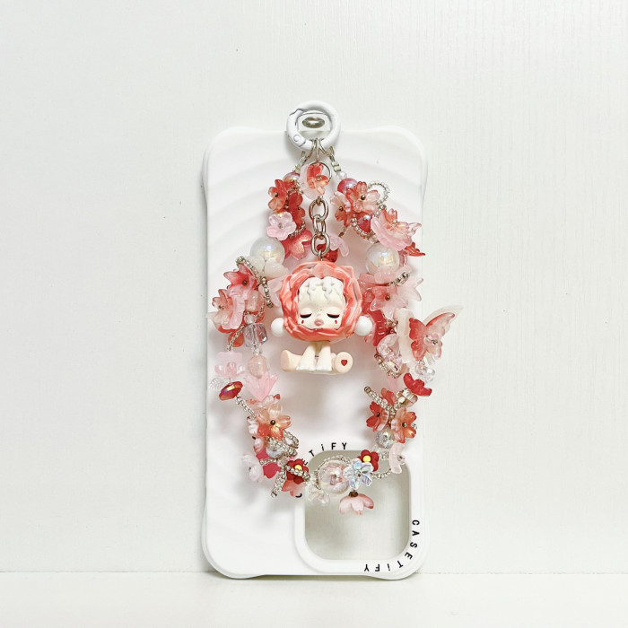 Handmade  Crystal Glass Charm Phone Strap Skullpanda