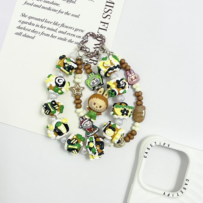 Hand Painted Beads Phone Charm Labubu