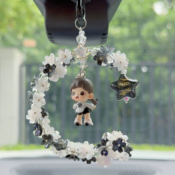 Handmade  Crystal Glass Charm Car Hanger