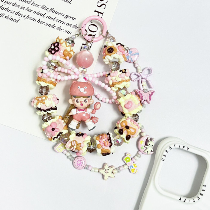 Hand Painted Beads Phone Charm Girls