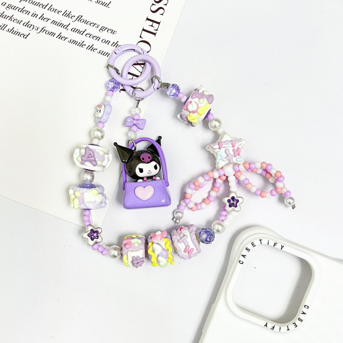 Hand Painted Beads Phone Charm Kuromi